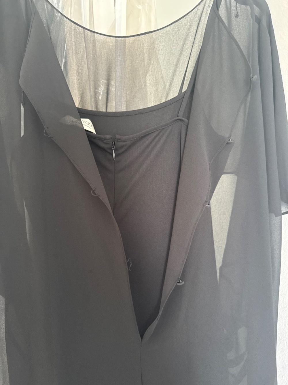 Teri Jon by Rickie Freeman Black Kaftan Style Maxi Dress Size 8 - Picture 6 of 9